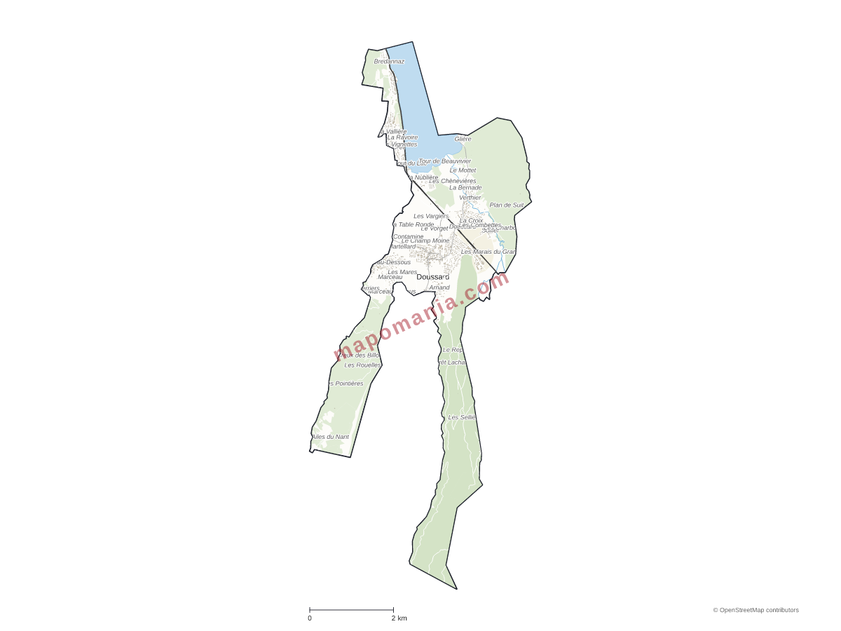 Carte de Doussard à personnaliser