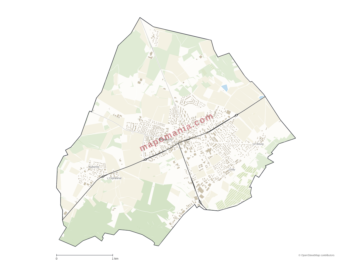 Carte de Douvaine à personnaliser