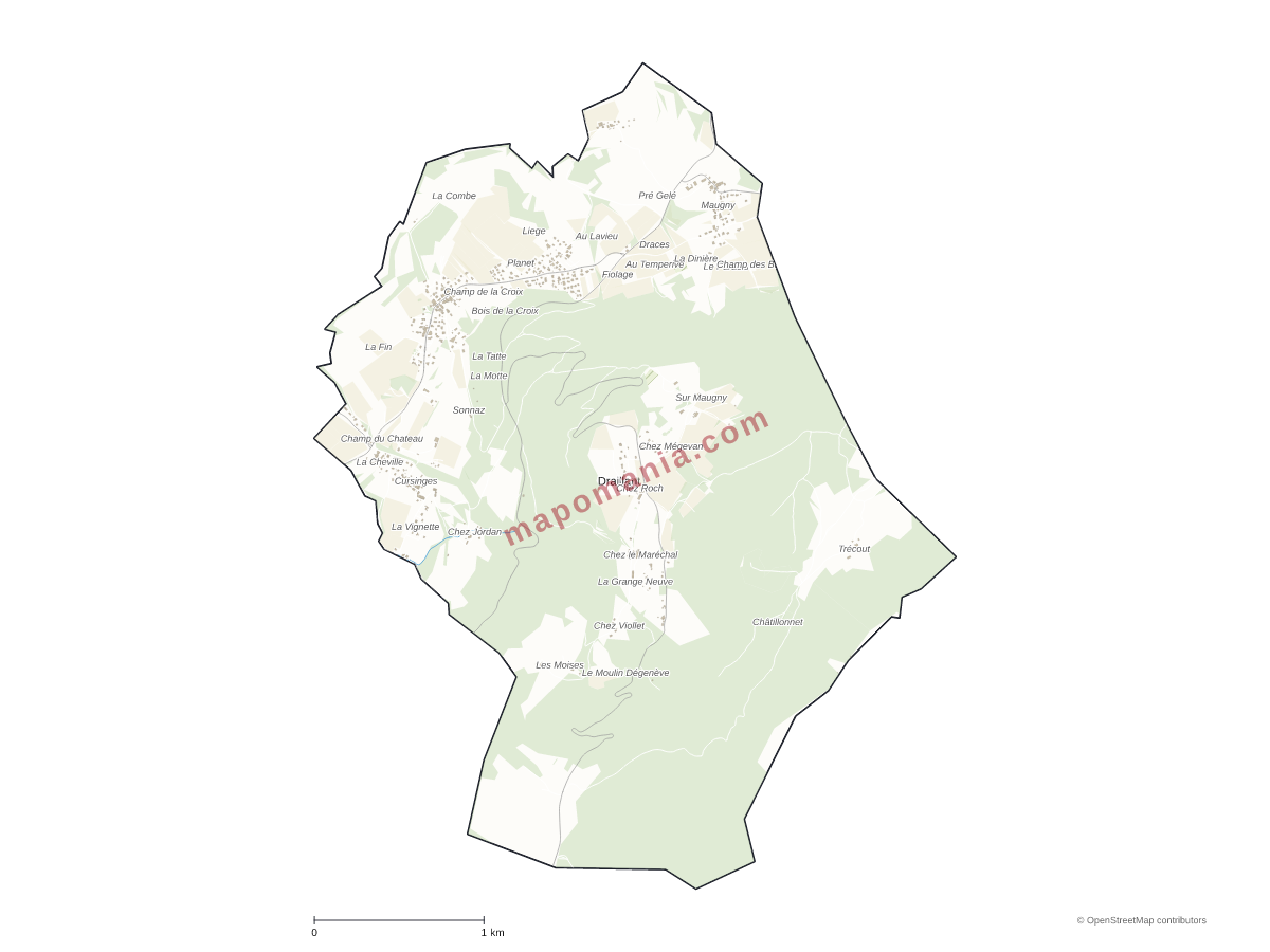 Carte de Draillant à personnaliser