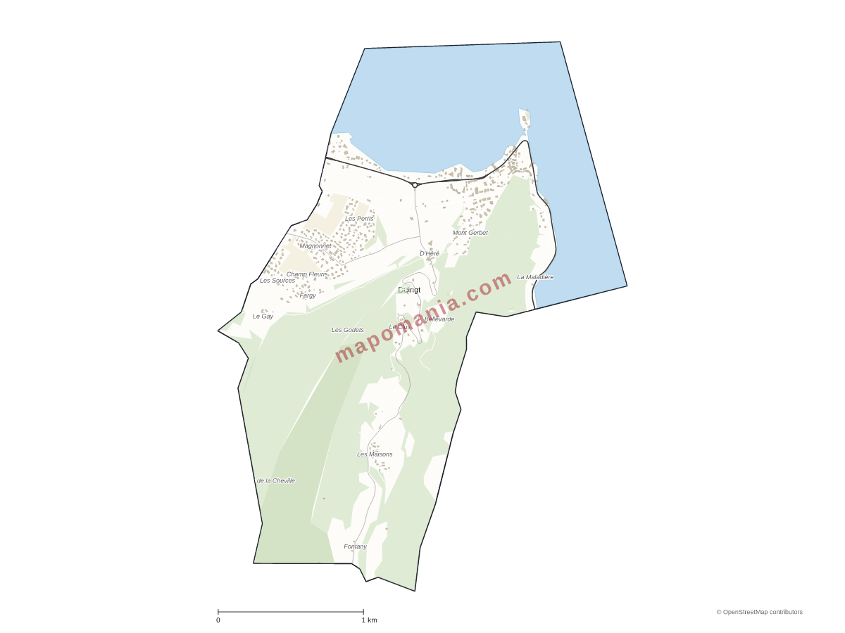 Carte de Duingt à personnaliser