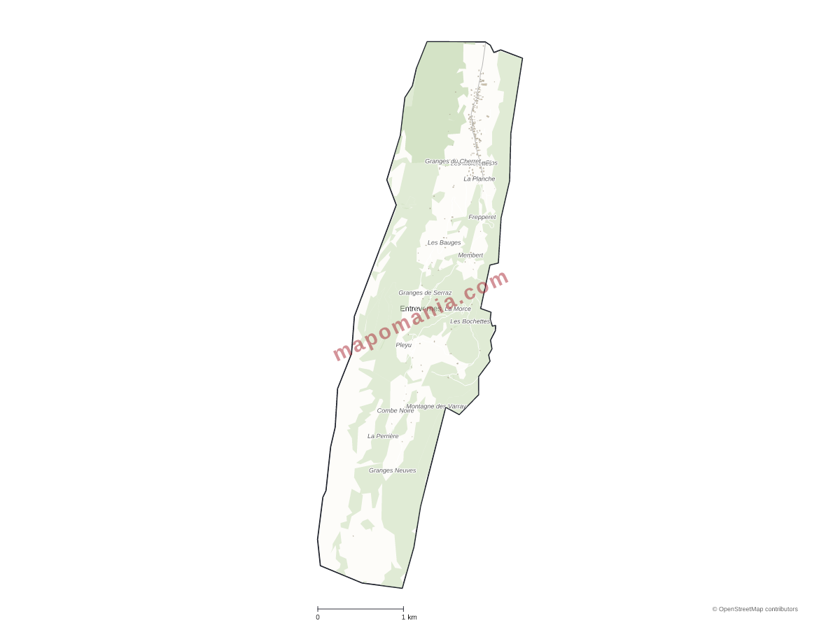 Carte de Entrevernes à personnaliser