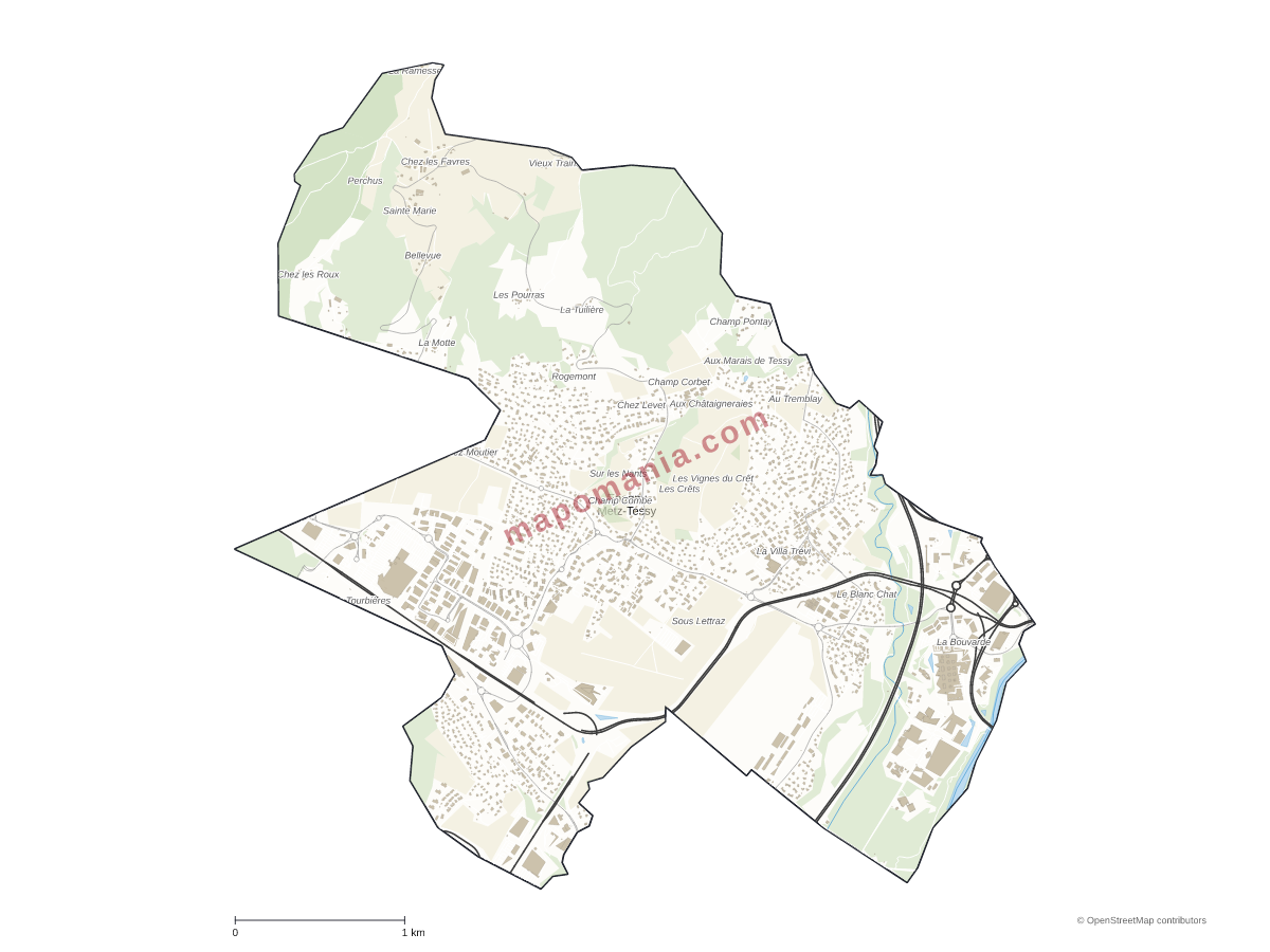 Carte de Epagny Metz-Tessy à personnaliser