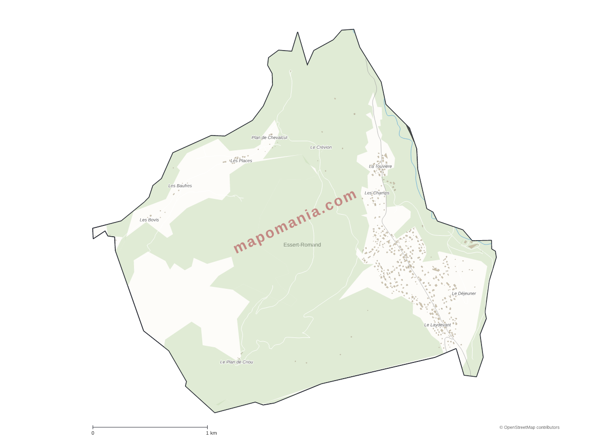Carte de Essert-Romand à personnaliser