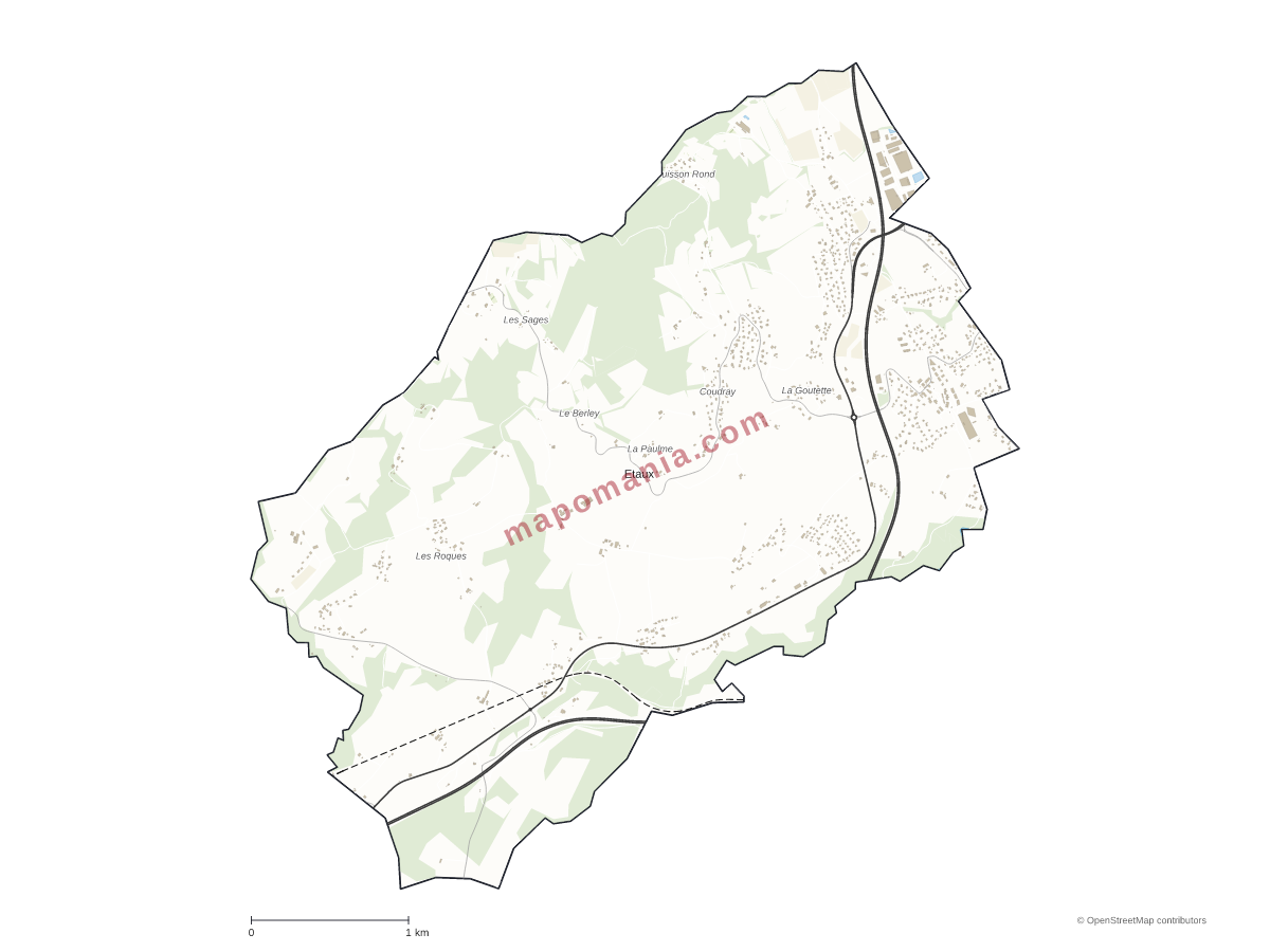 Carte de Eteaux à personnaliser
