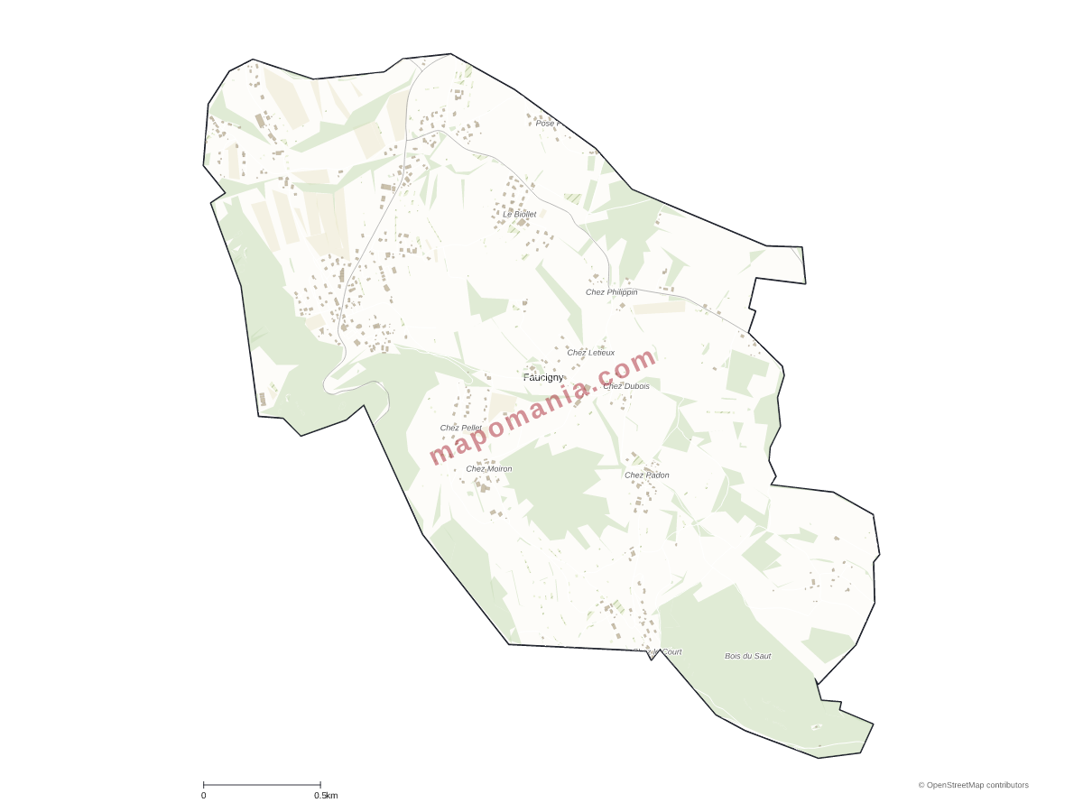 Carte de Faucigny à personnaliser