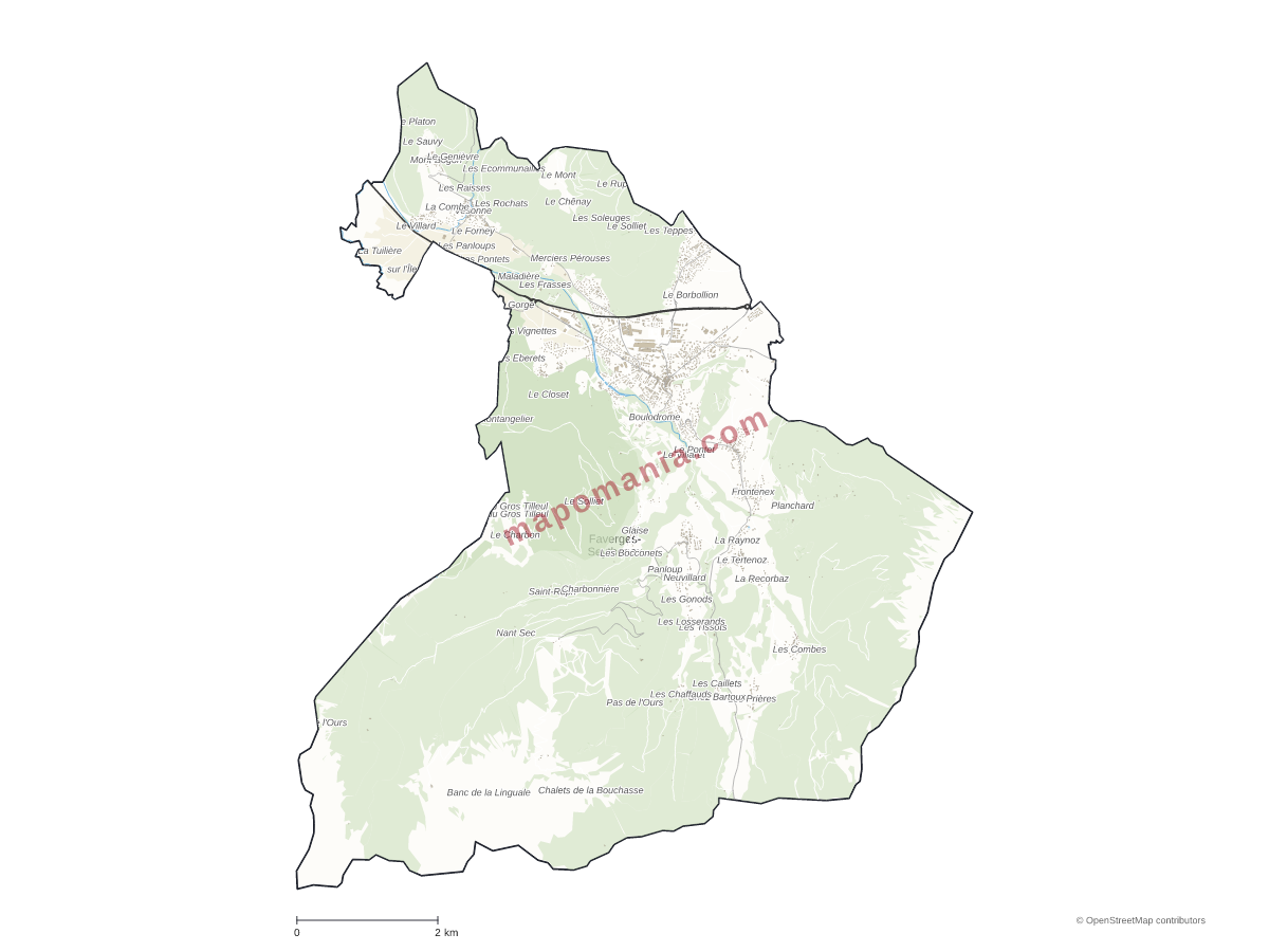 Carte de Faverges-Seythenex à personnaliser