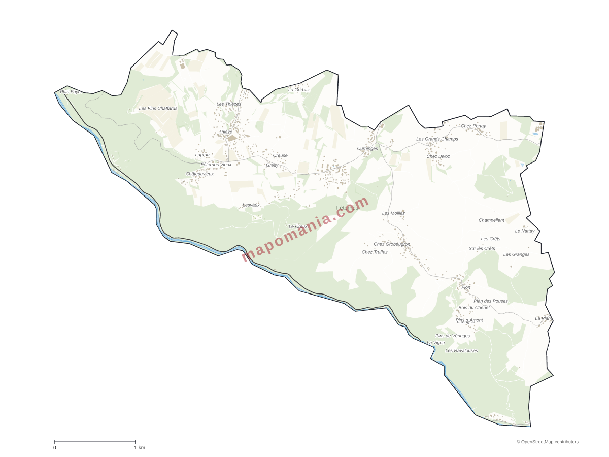 Carte de Féternes à personnaliser
