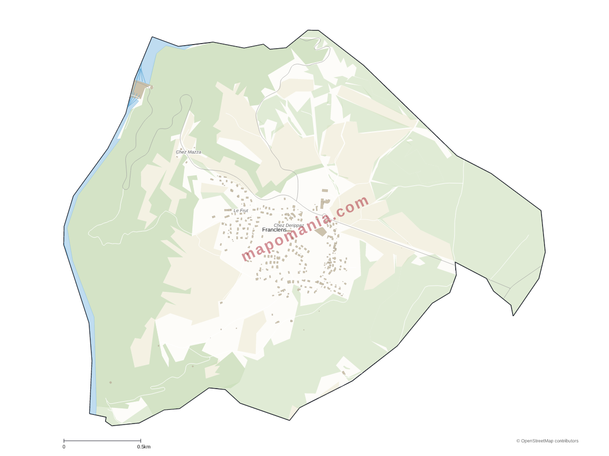 Carte de Franclens à personnaliser