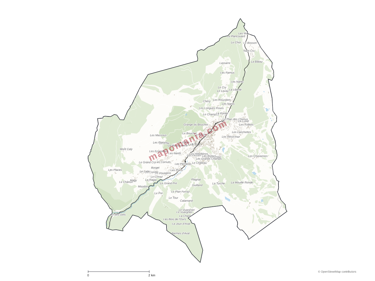 Carte de Les Gets à personnaliser