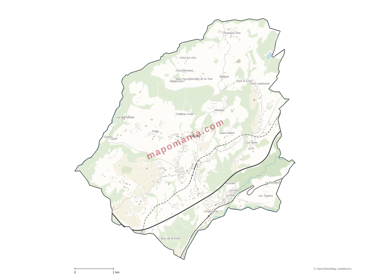 Carte de Groisy à personnaliser