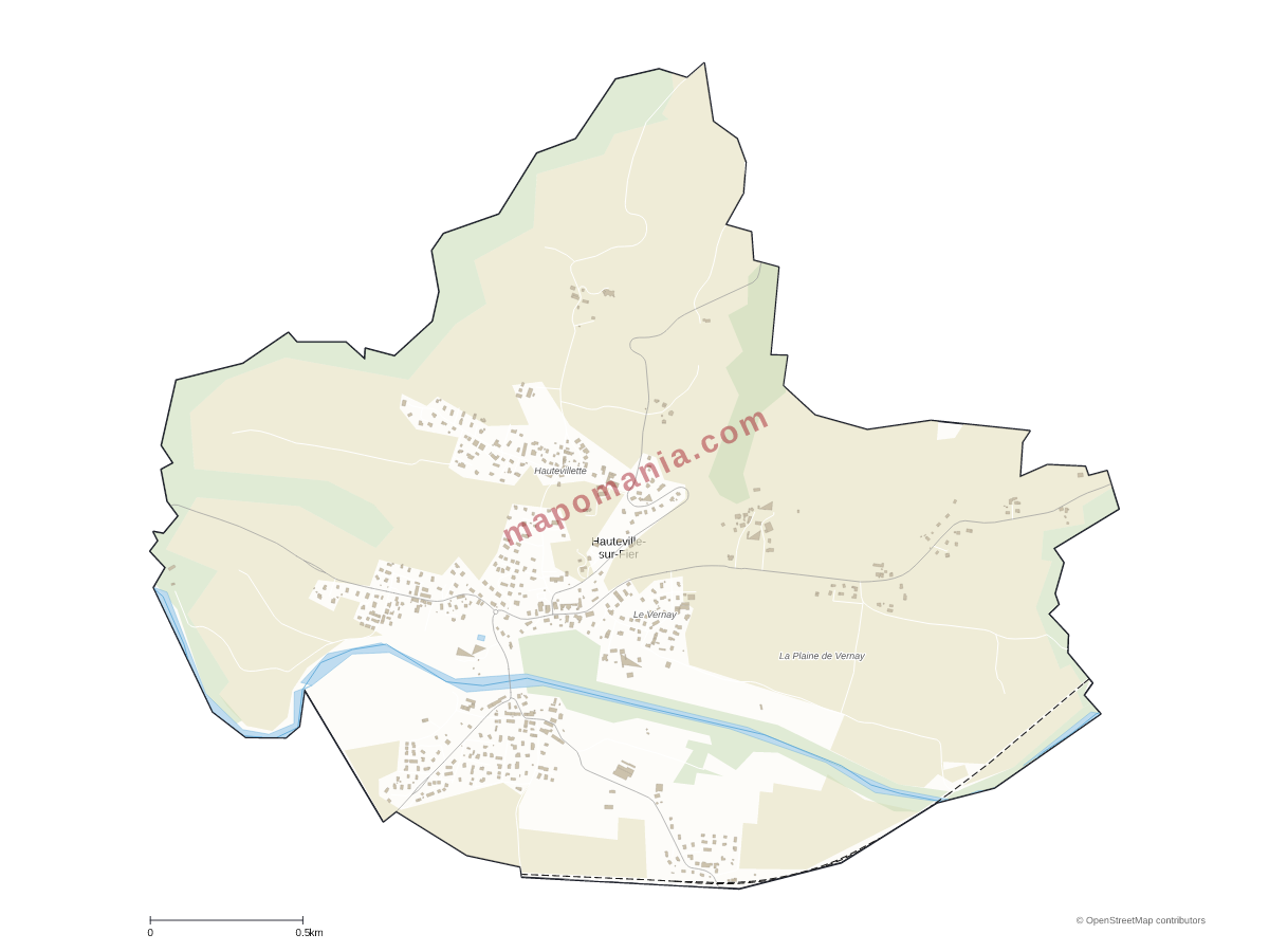 Carte de Hauteville-sur-Fier à personnaliser