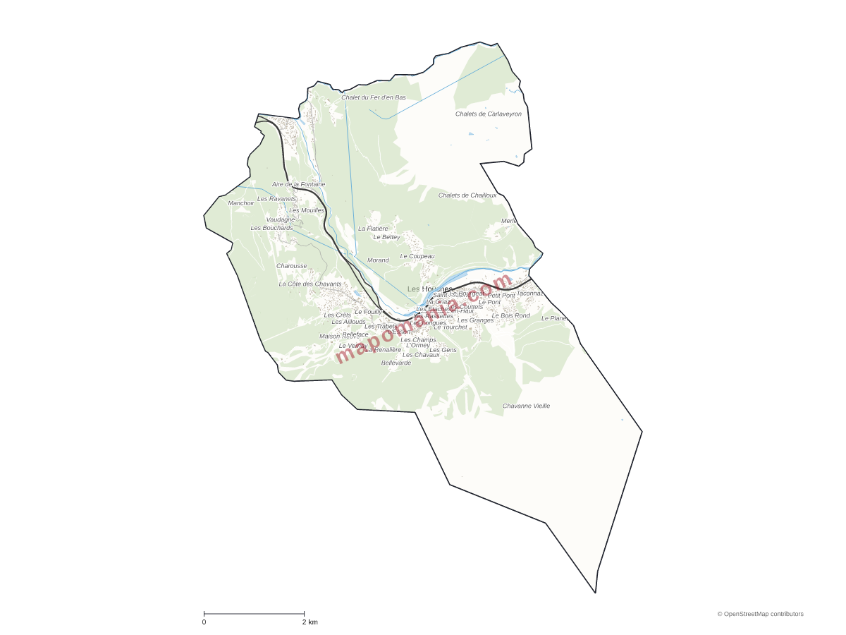 Carte de Les Houches à personnaliser