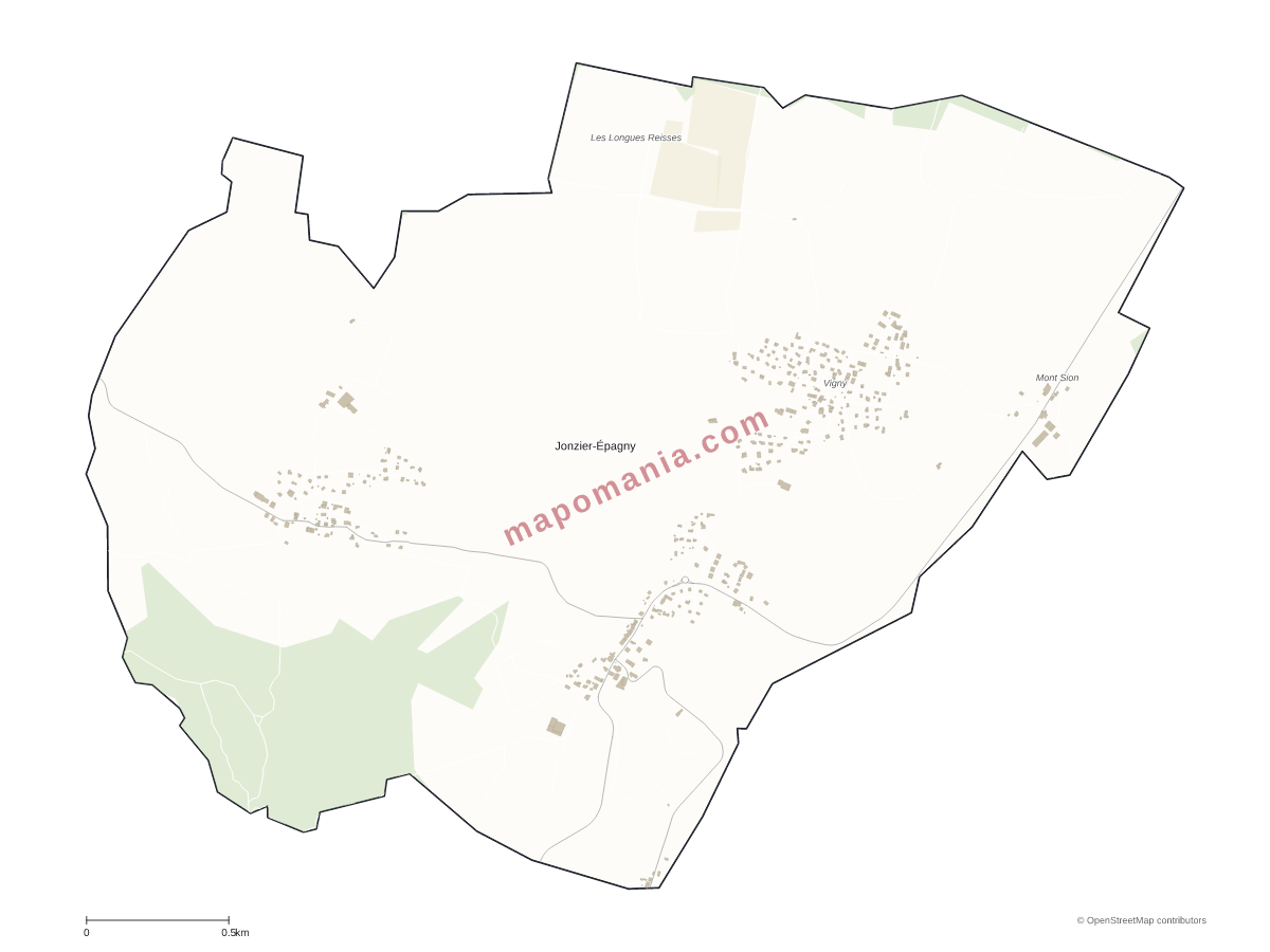 Carte de Jonzier-Épagny à personnaliser