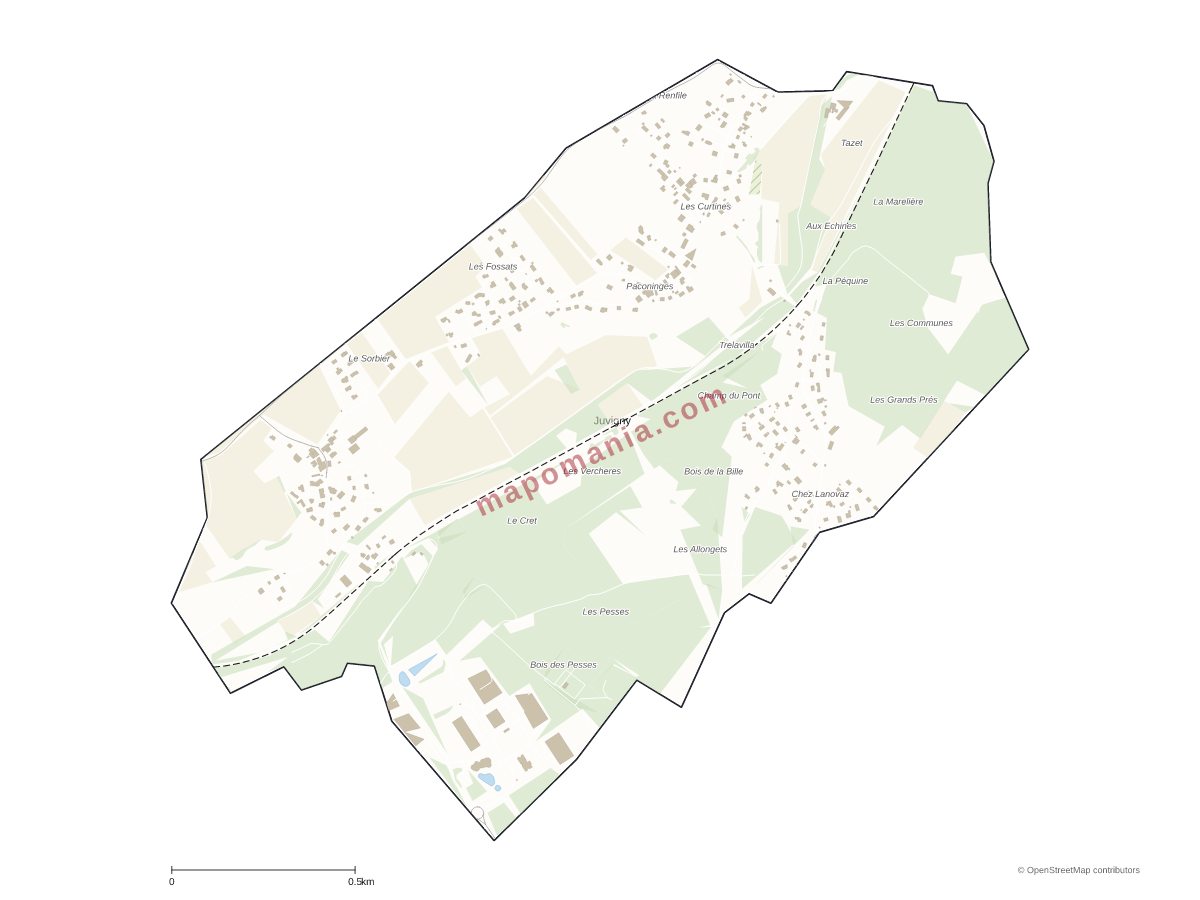 Carte de Juvigny à personnaliser