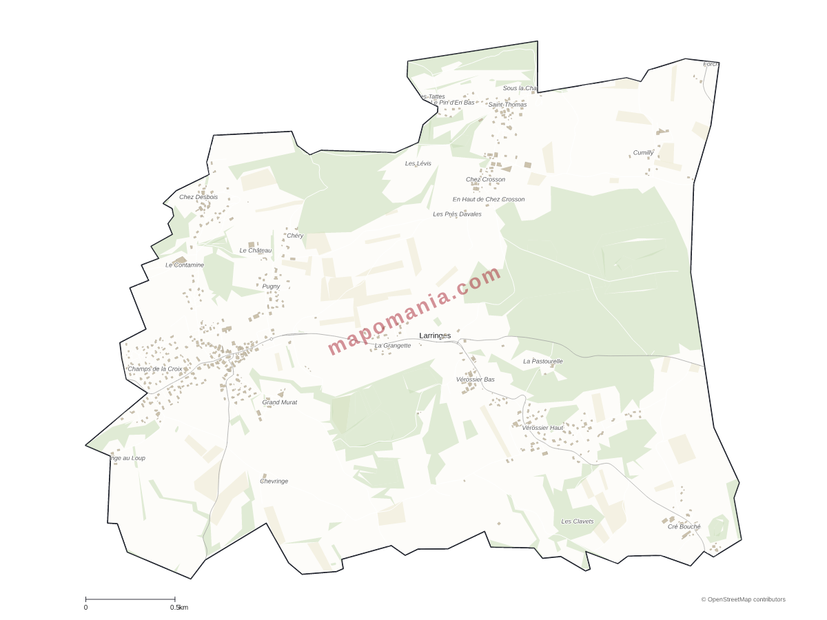 Carte de Larringes à personnaliser