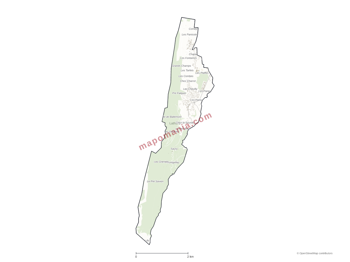 Carte de Lathuile à personnaliser