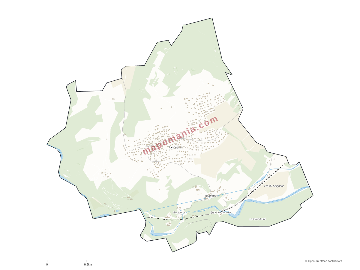 Carte de Lovagny à personnaliser
