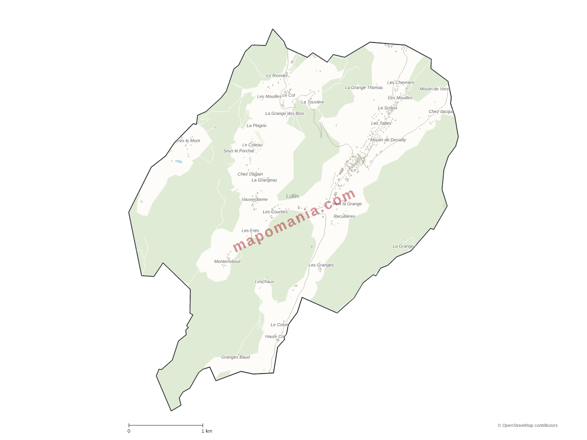 Carte de Lullin à personnaliser