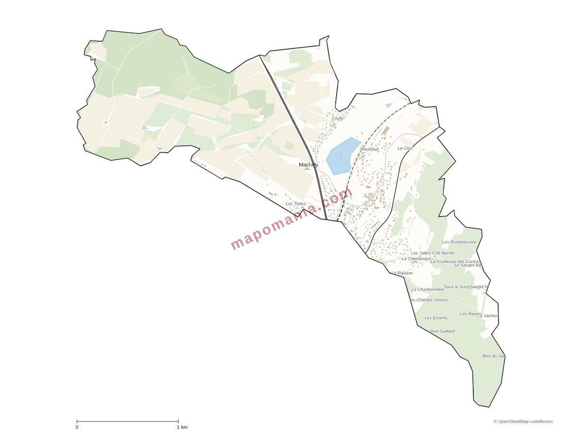 Carte de Machilly à personnaliser