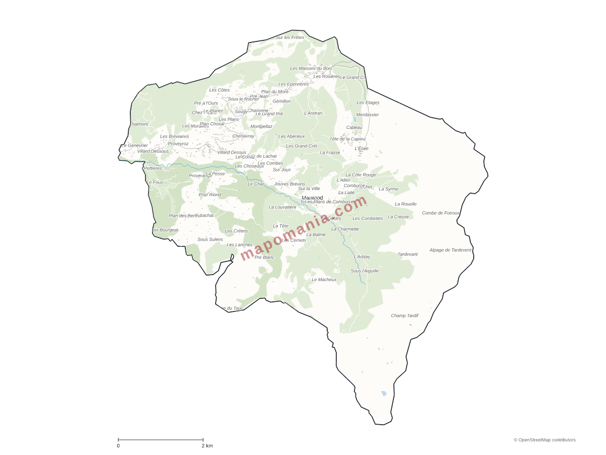 Carte de Manigod à personnaliser