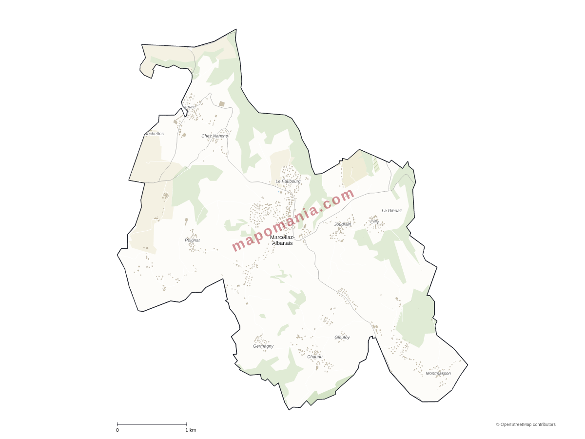 Carte de Marcellaz-Albanais à personnaliser