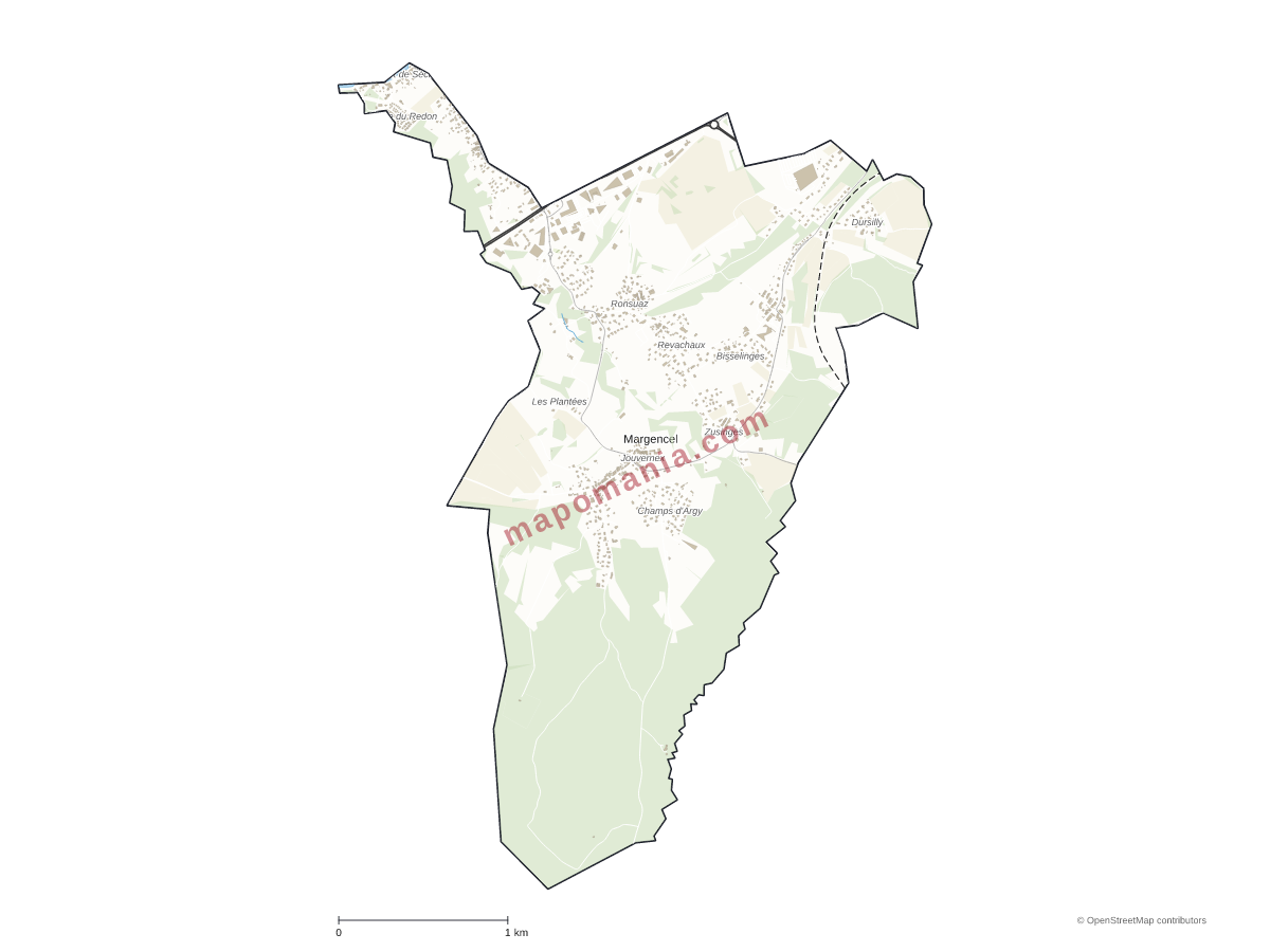 Carte de Margencel à personnaliser