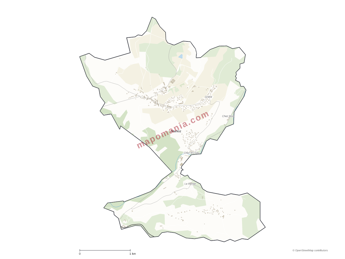 Carte de Marlioz à personnaliser