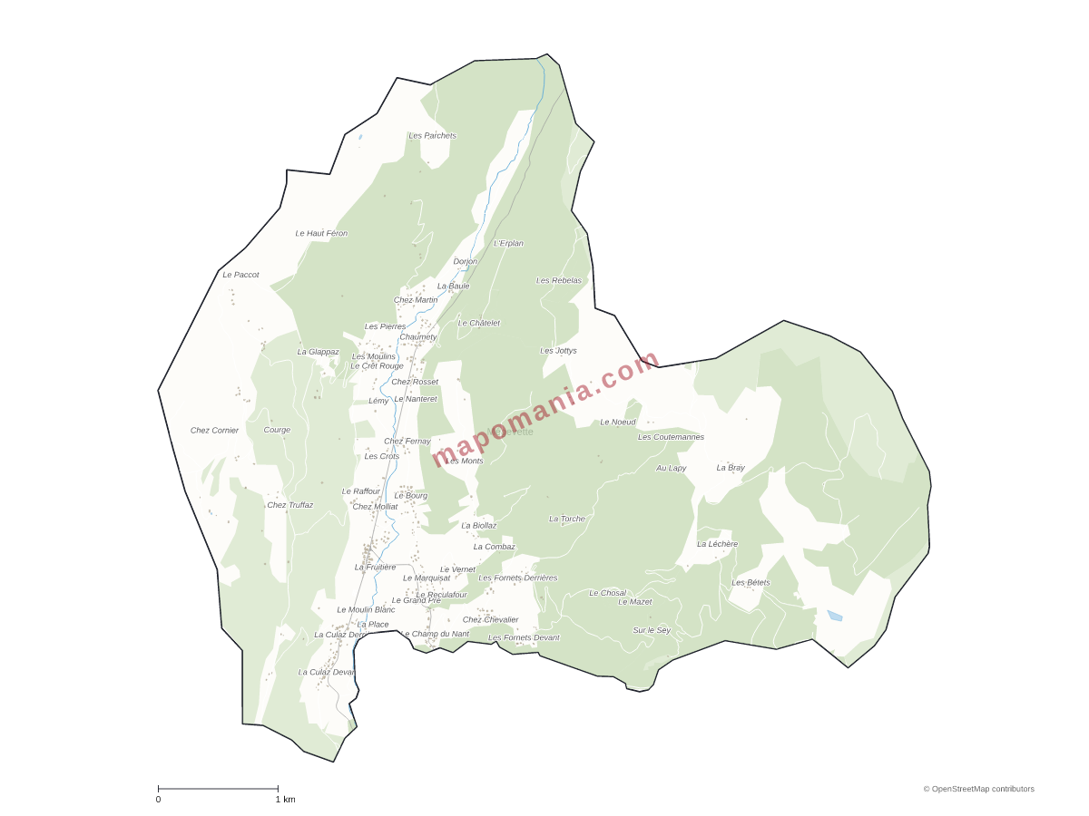Carte de Mégevette à personnaliser