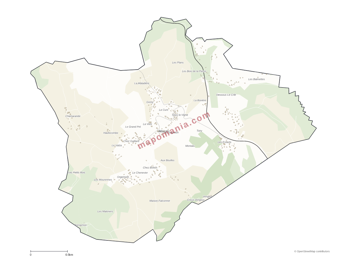 Carte de Mésigny à personnaliser