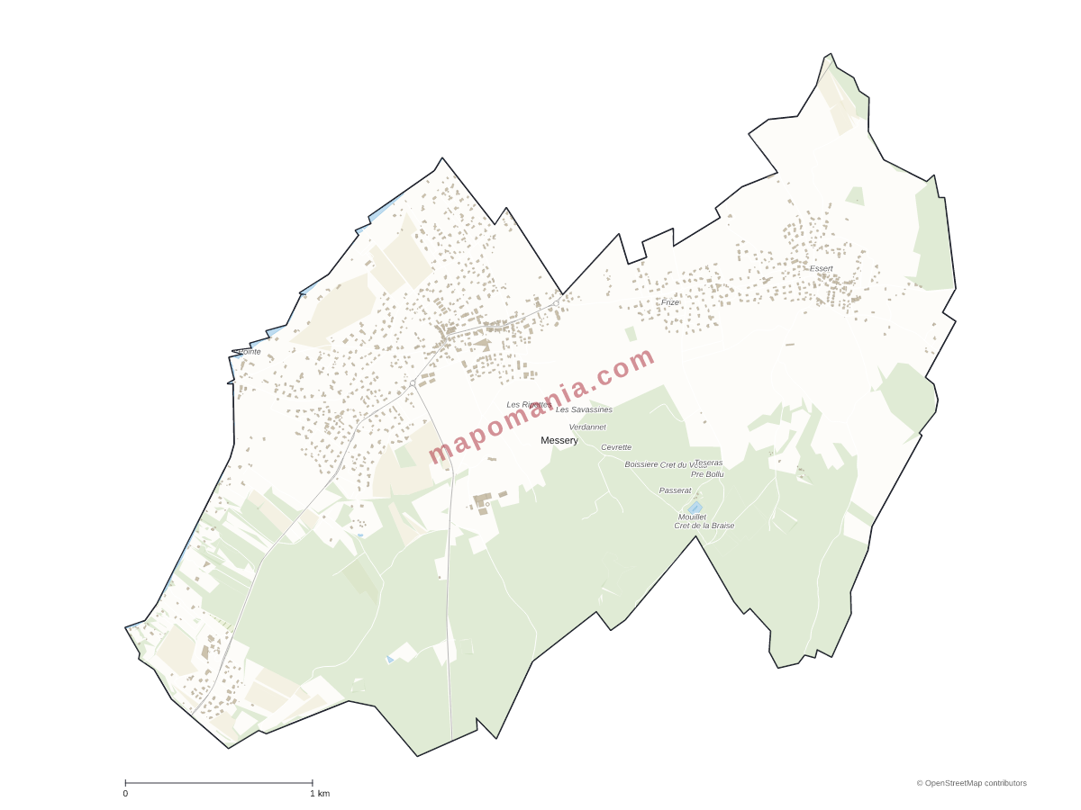 Carte de Messery à personnaliser