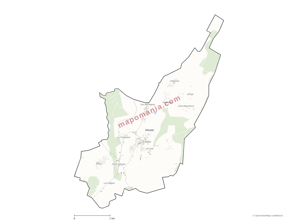 Carte de Minzier à personnaliser
