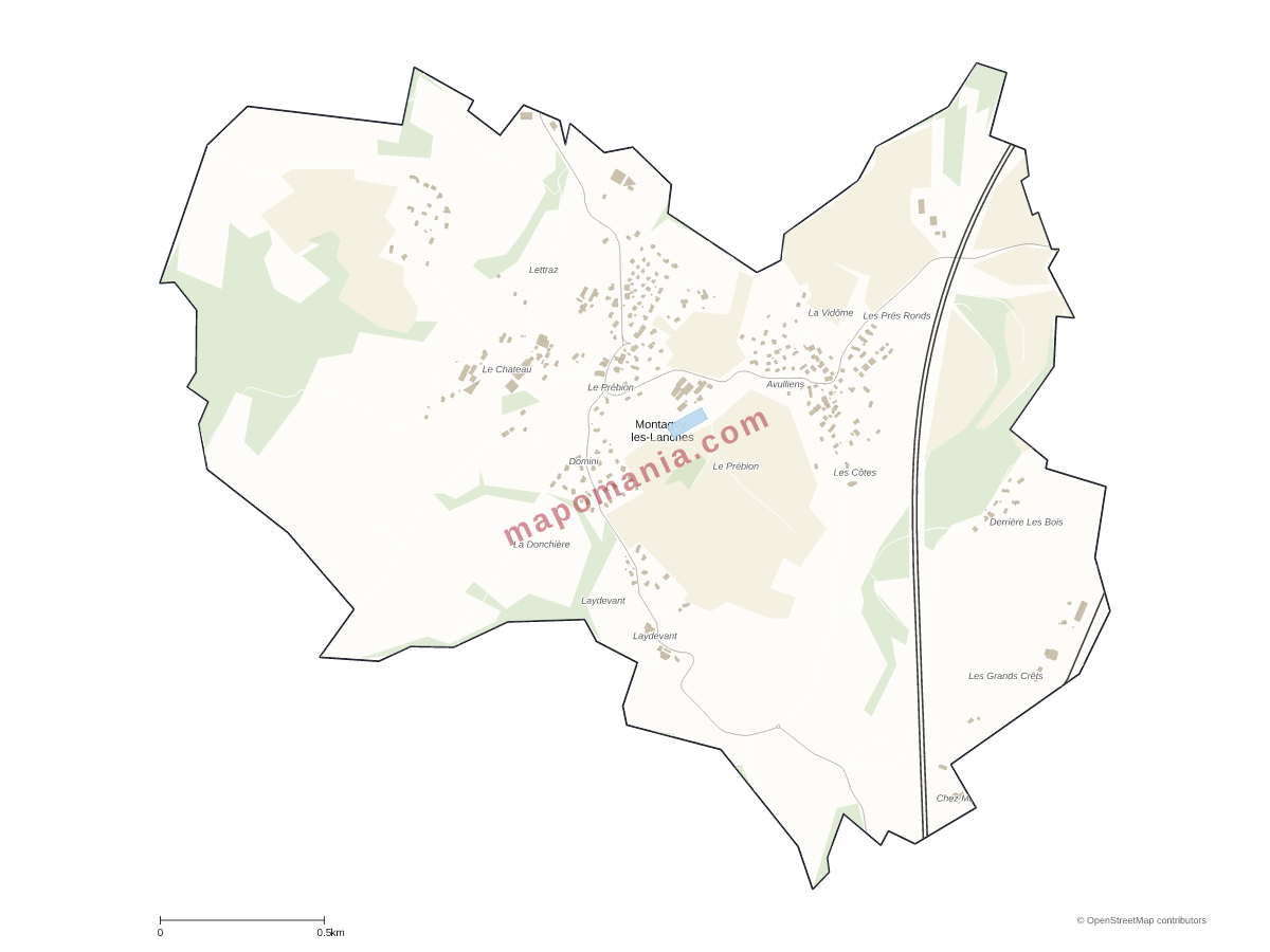 Carte de Montagny-les-Lanches à personnaliser