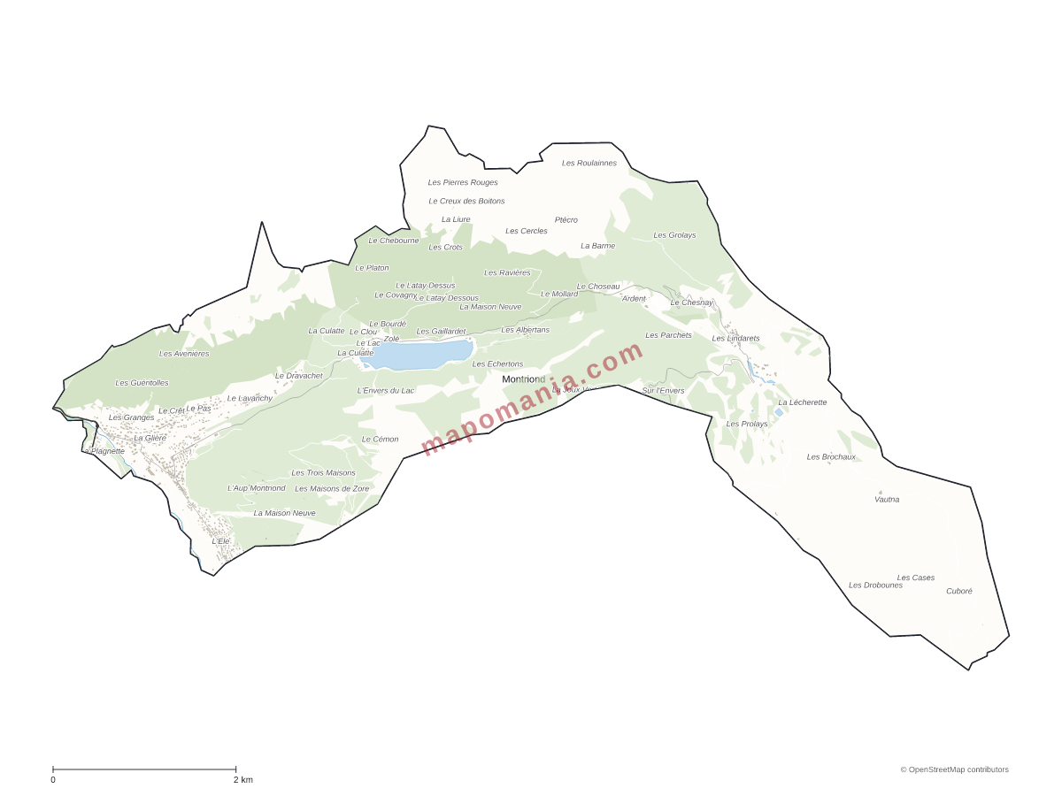 Carte de Montriond à personnaliser