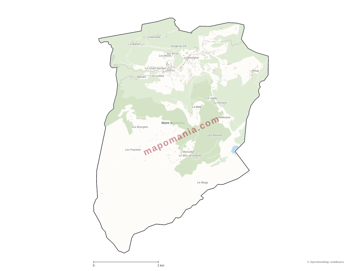 Carte de Mont-Saxonnex à personnaliser