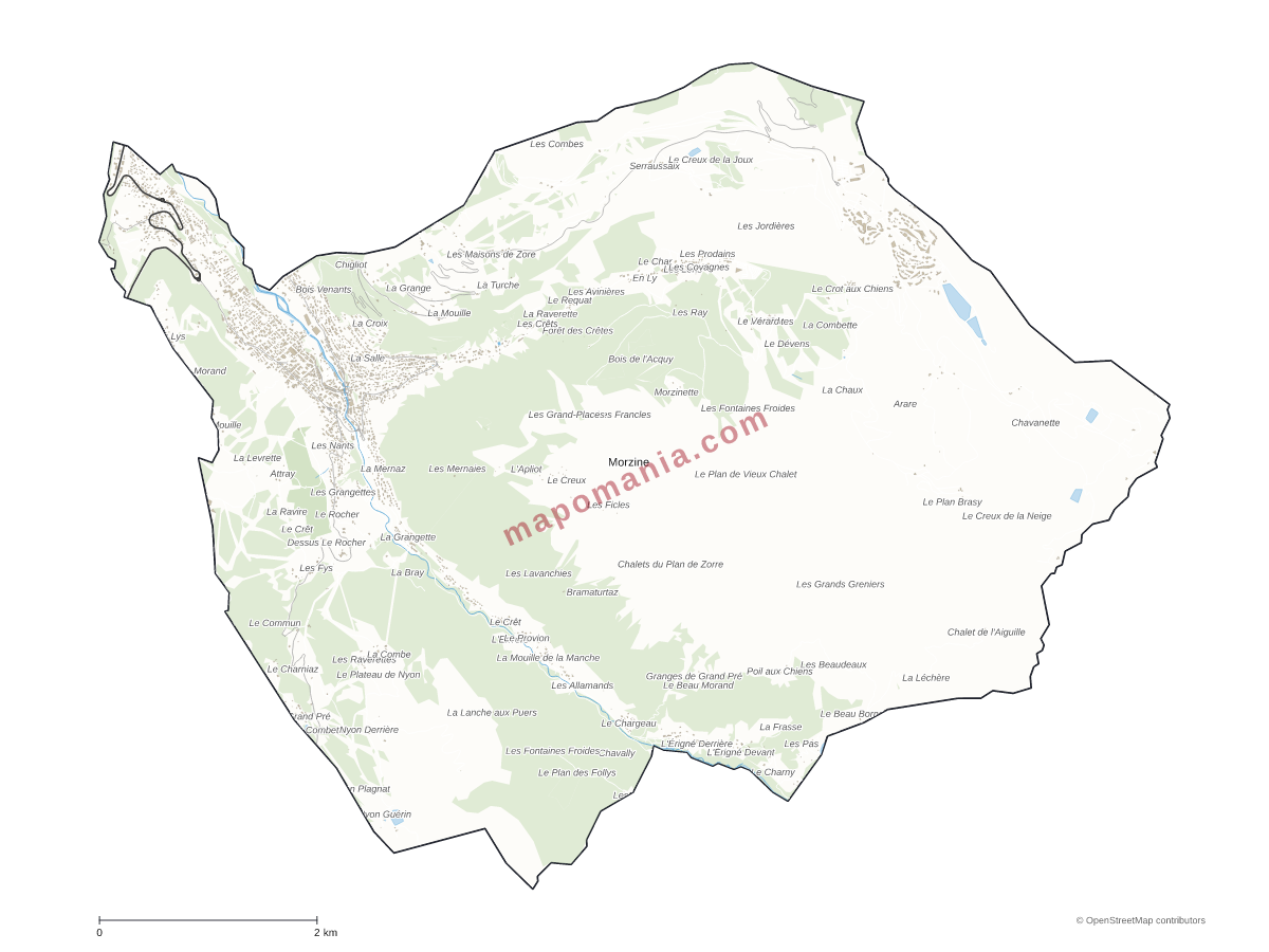Carte de Morzine à personnaliser
