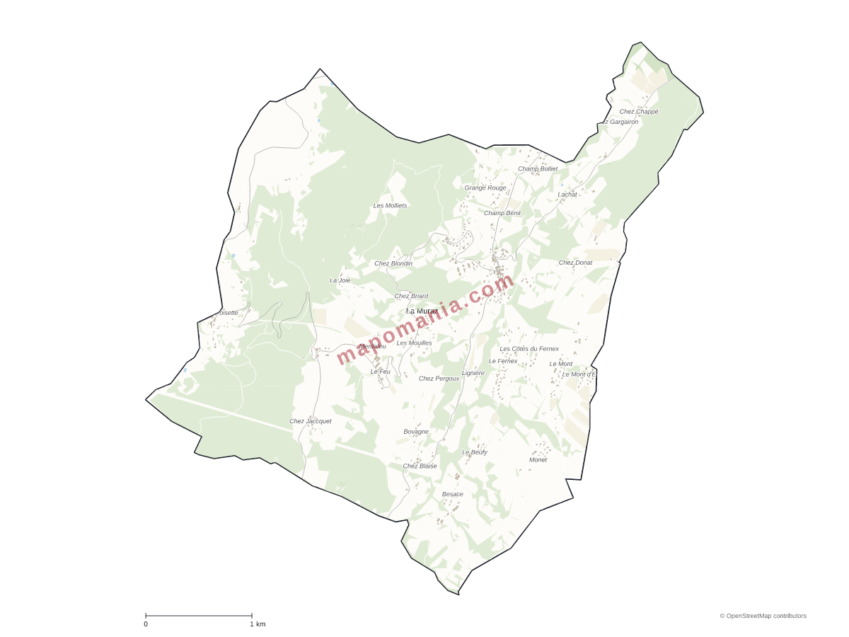 Carte de La Muraz à personnaliser