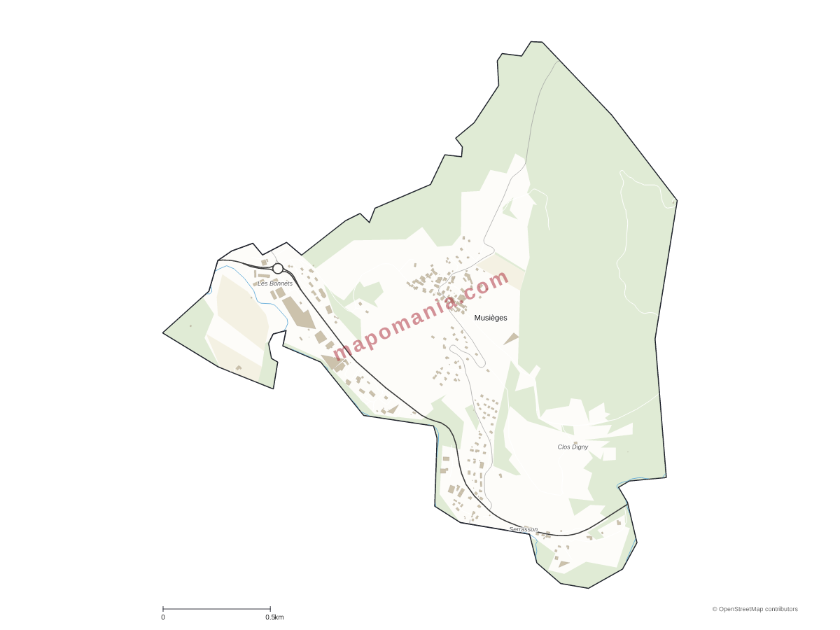 Carte de Musièges à personnaliser