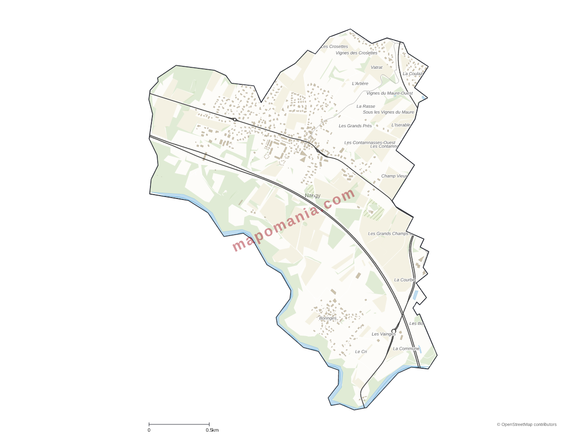 Carte de Nangy à personnaliser