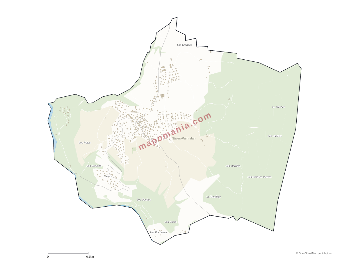 Carte de Nâves-Parmelan à personnaliser