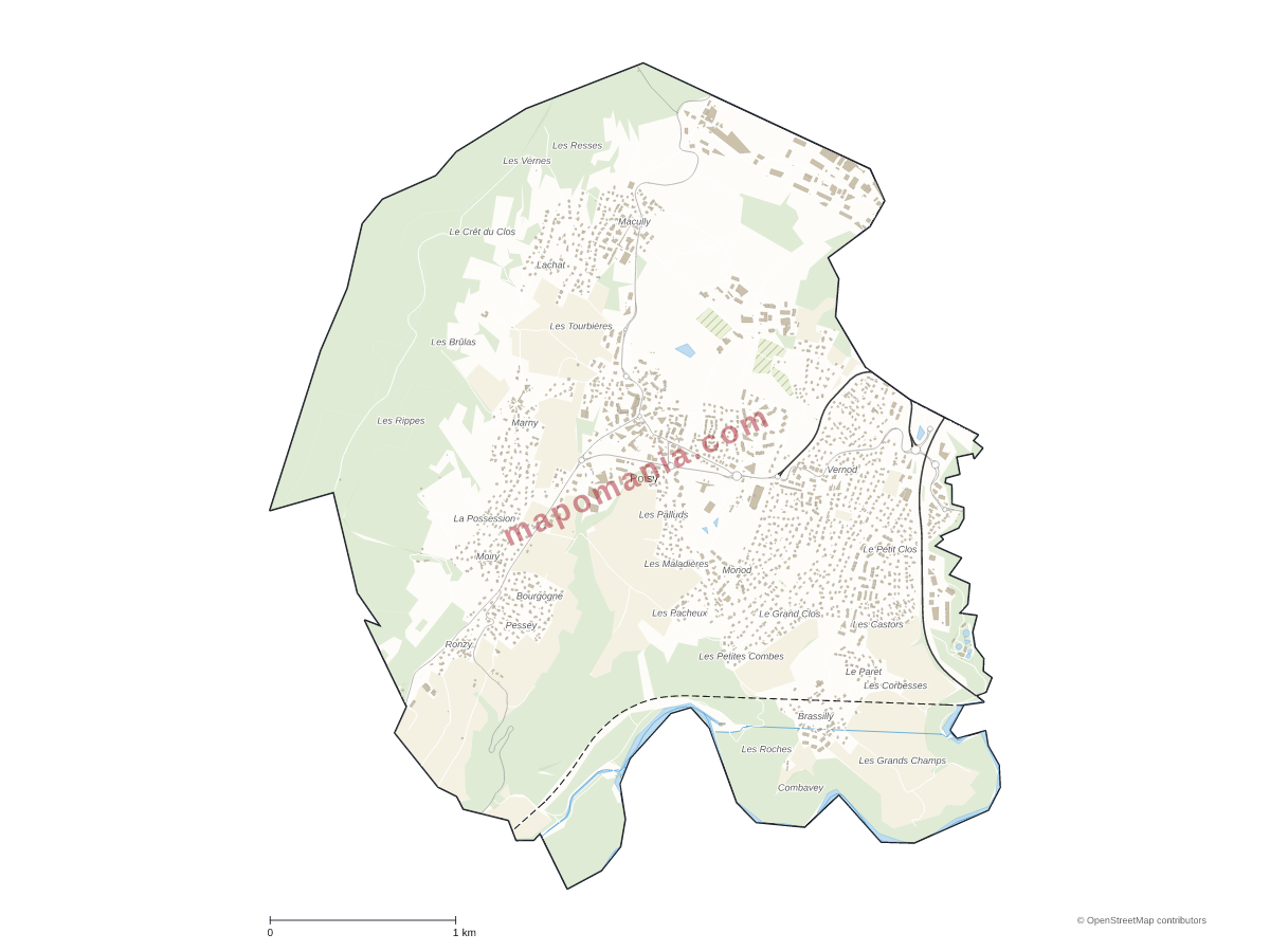 Carte de Poisy à personnaliser