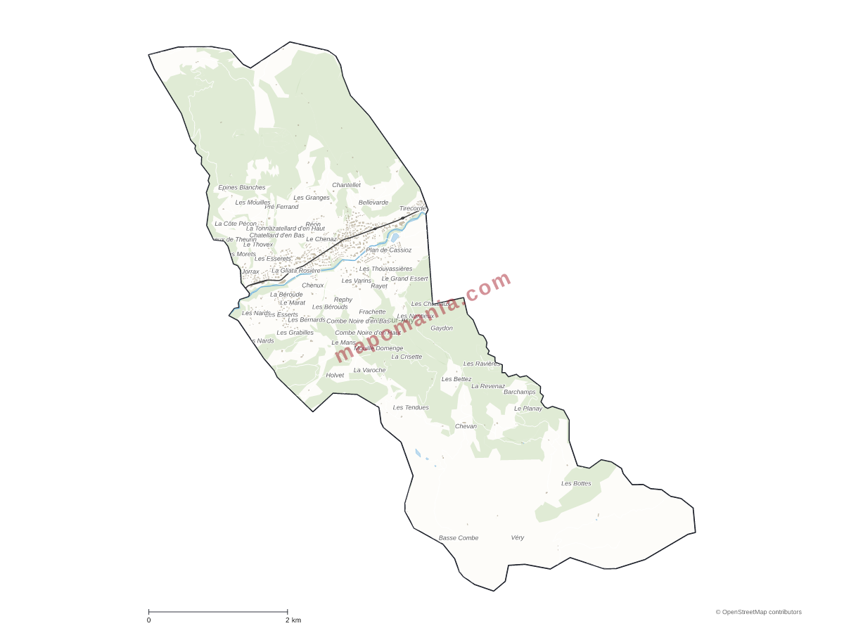 Carte de Praz-sur-Arly à personnaliser