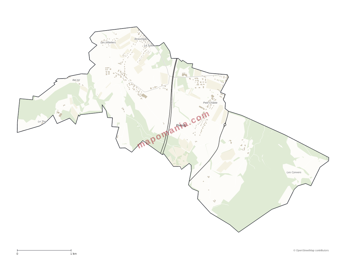 Carte de Présilly à personnaliser