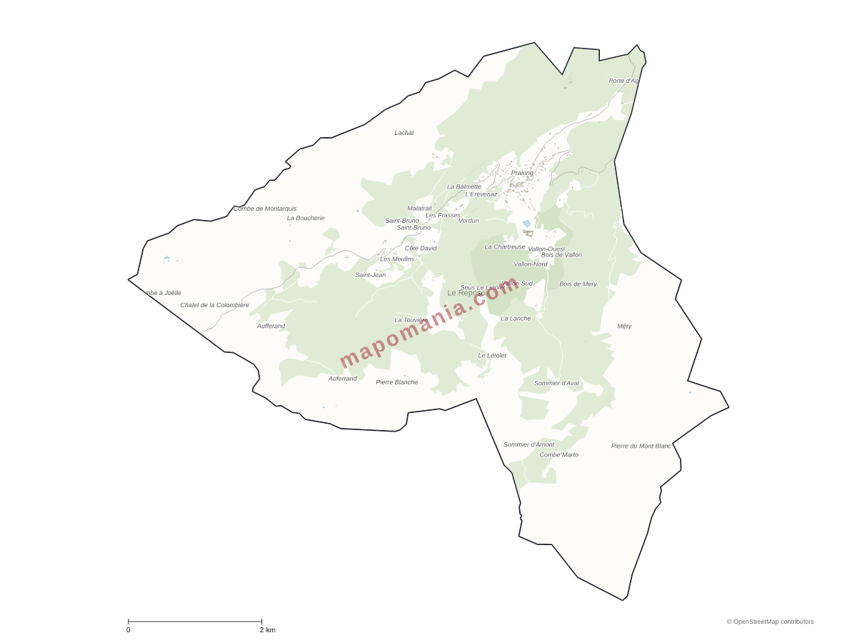 Carte de Le Reposoir à personnaliser