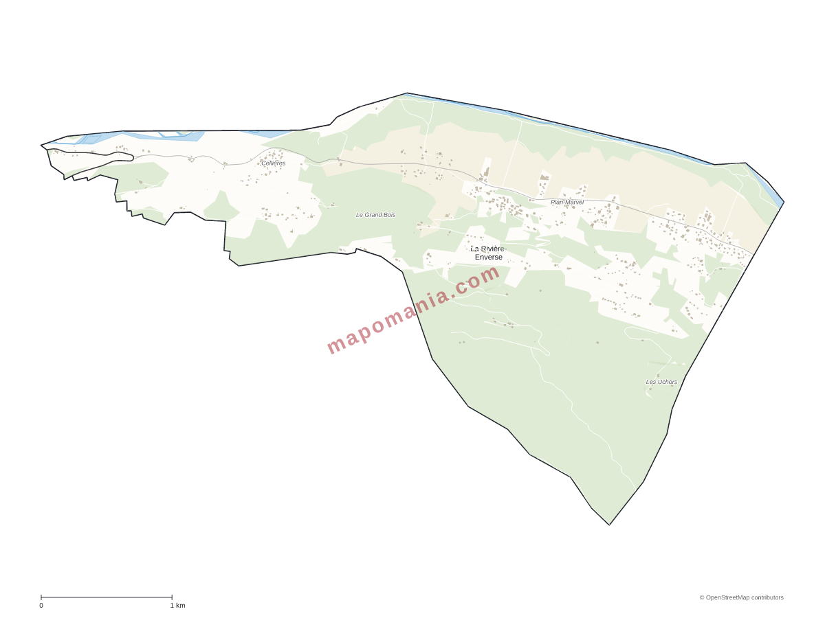 Carte de La Rivière-Enverse à personnaliser
