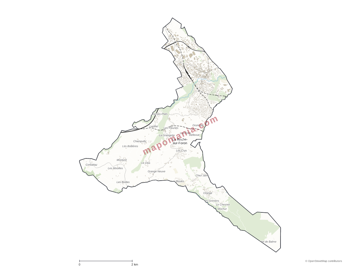 Carte de La Roche-sur-Foron à personnaliser
