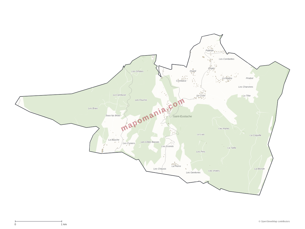 Carte de Saint-Eustache à personnaliser