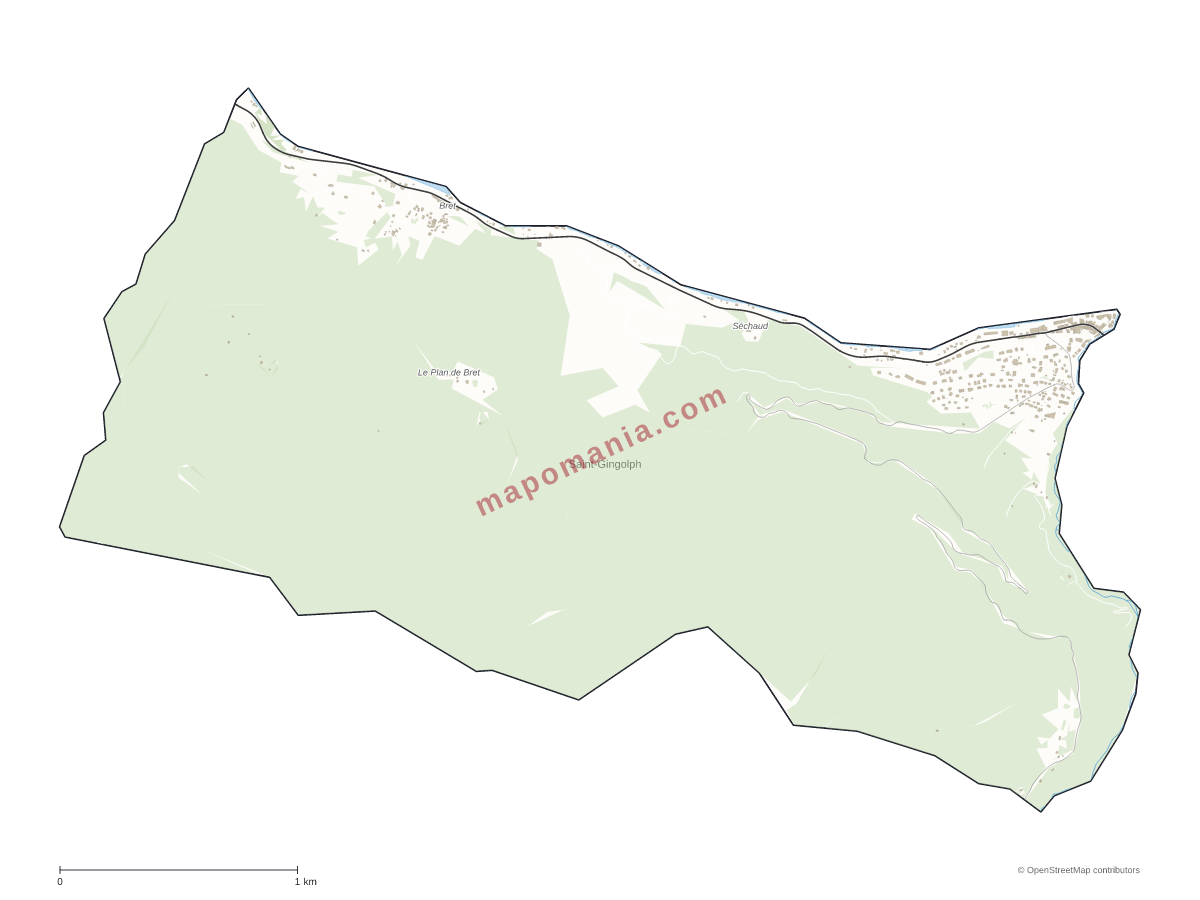 Carte de Saint-Gingolph à personnaliser