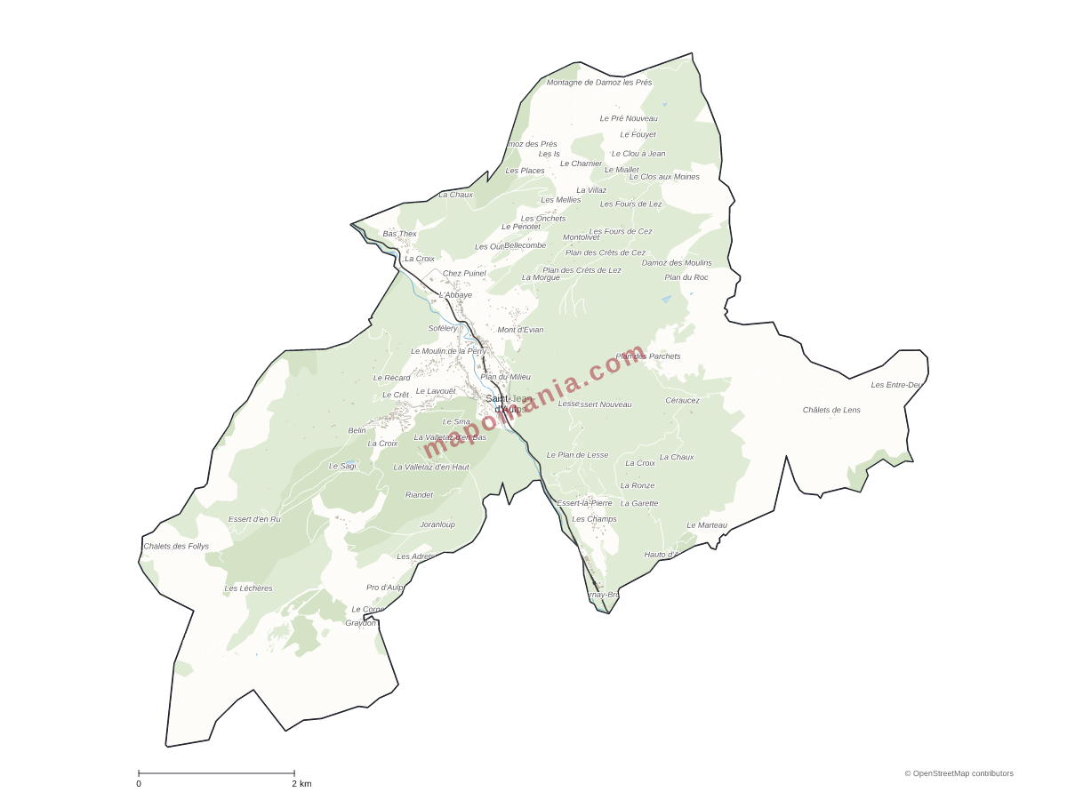 Carte de Saint-Jean-d'Aulps à personnaliser