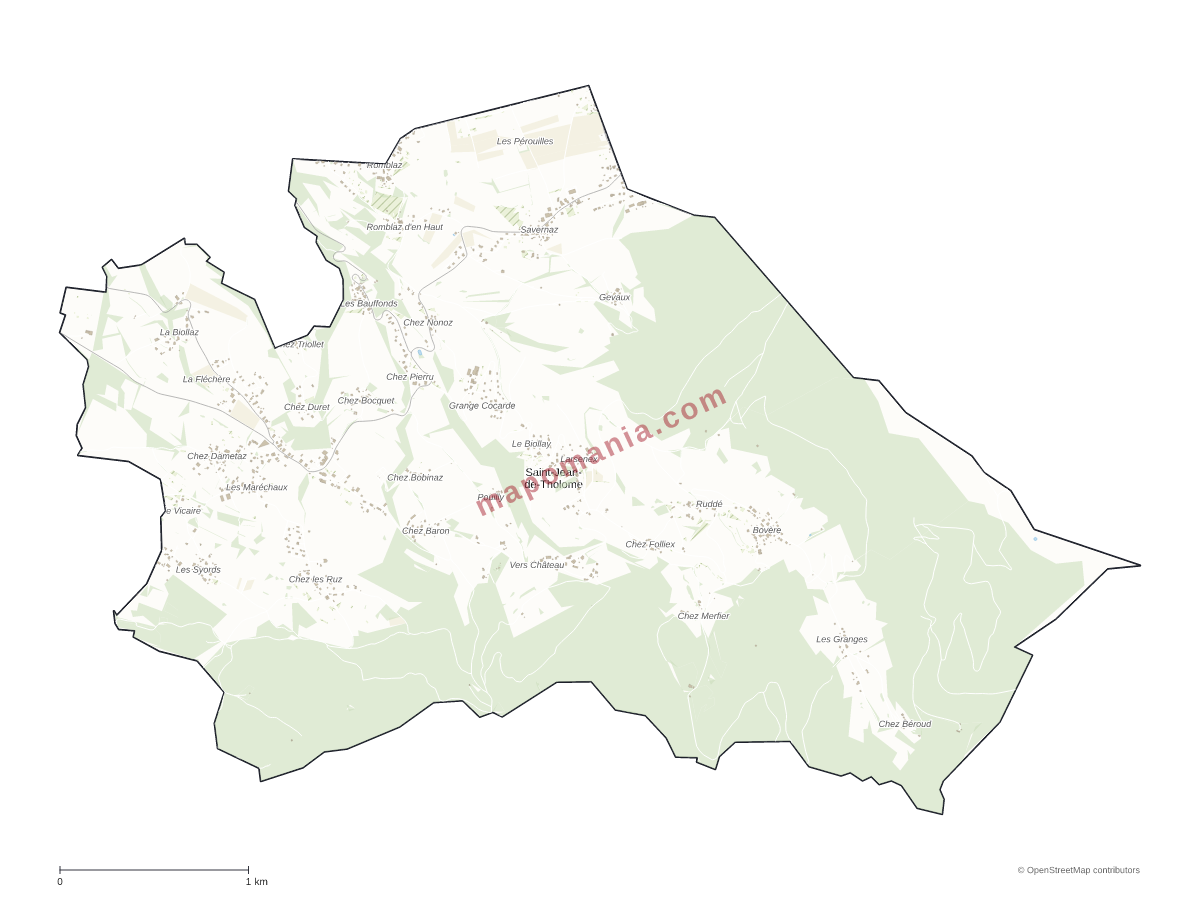 Carte de Saint-Jean-de-Tholome à personnaliser