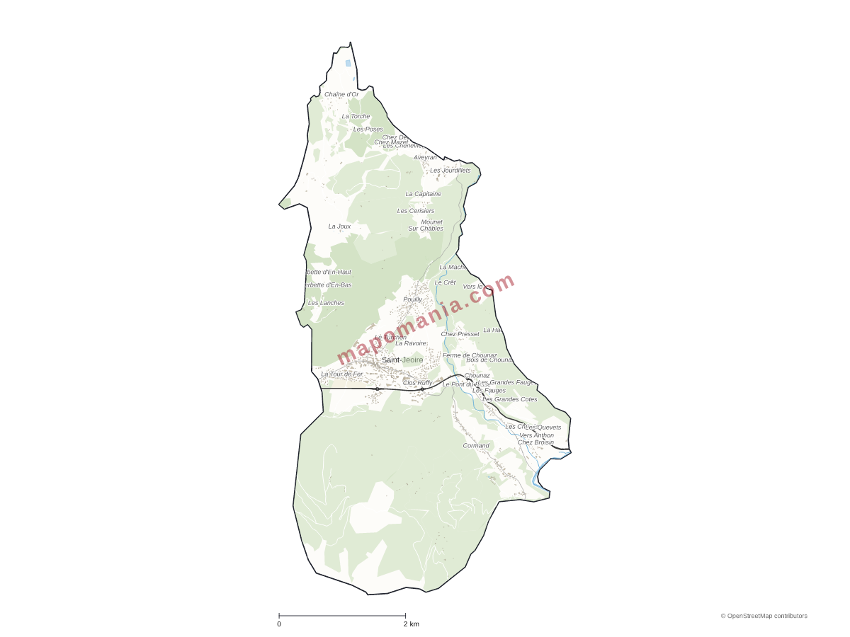 Carte de Saint-Jeoire à personnaliser